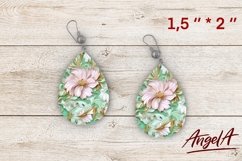 3d flower earrings / teardrop earring sublimation Product Image 1