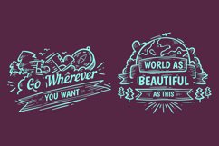 Collection of Travel Lettering Badges Product Image 1