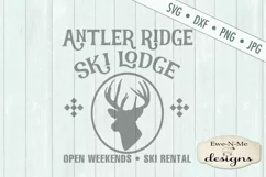 Antler Ridge Ski Lodge Christmas Winter Deer SVG DXF Files Product Image 2