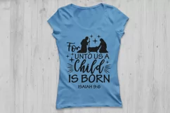 For Unto Us A Child Is Born Svg, Christmas Svg, Nativity Svg Product Image 2