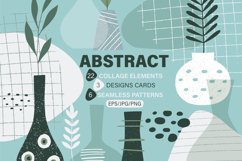 Abstract botany collage clip art. Seamless floral pattern. Product Image 1