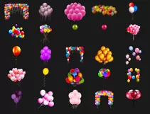 200 RED BALLOONS TRANSPARENT PNG FILES, PHOTOSHOP OVERLAYS Product Image 3