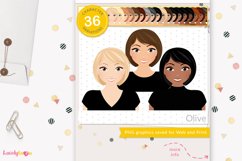 Girl clipart avatar, female logo, social brand LVB64 Olive Product Image 1