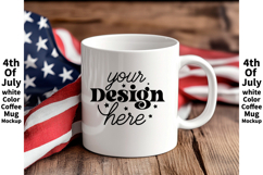 4th of July white 11oz blank coffee mug mockup Product Image 1