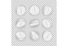 White 3D Medical Pills Or Drugs Vector Product Image 1