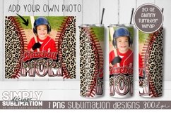 Photo Frame Baseball Mom 20 oz Leopard Tumbler Wrap | Png Product Image 1
