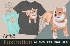 Cute Dog Vector Illustration | Akita Product Image 1