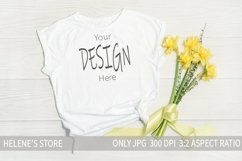 Easter shirt mockup | White T-shirt Easter Mockup | Flowers Product Image 2