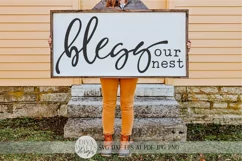 Bless Our Nest SVG | Farmhouse Sign SVG | dxf and more! Product Image 1
