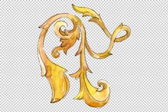 Gold monograms Watercolor png Product Image 5