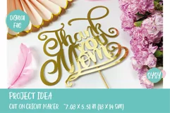Thank You Mom Cake Topper SVG |Thank You Sign SVG Product Image 4