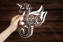 Papercut Sea Horse Unicorn Pony Templates, Paper Craft Art Product Image 2