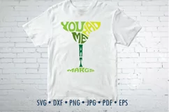 Margaritas Cut File | Glass Word Art Product Image 1