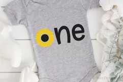 First Birthday with Sunflower SVG, DXF, PNG, EPS Product Image 1