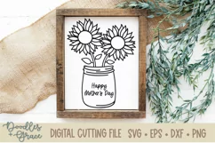 Layered Mother's Day Sunflower - SVG - PNG - EPS - DX Product Image 5