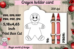 Cute Gingerbread man Coloring Card svg, Card holder Product Image 3