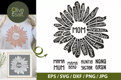 Mothers Day SVG, mom monogram svg, flower word art svg Product Image 1