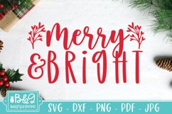 Christmas Sign SVG | Merry and Bright SVG Product Image 3
