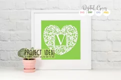 Letter V paper cut design. SVG / DXF / EPS / PNG files Product Image 2