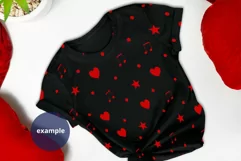 Black T-shirt Valentine's day PSD & JPG Mockup full wrap Product Image 4
