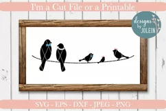 Birds on a wire SVG, DXF, PNG Product Image 3