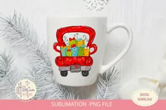Christmas gift truck, sublimation png, whimsical design Product Image 1