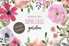 Watercolor Spring Floral Garden Clipart Easter Product Image 2