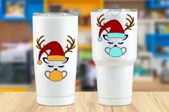 CHRISTMAS Mask SVG PNG EPS DXF Reindeer SVG Face Mask SVG Product Image 4