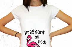Pregnant As Flock Flamingo - Pregnancy SVG - Maternity SVG Product Image 2