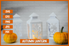8 Autumn lantern SVG I Fall candle Paper cut SVG Product Image 2