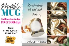Marble sublimation mug. Brown glow marble 5 design 11oz 15oz Product Image 2