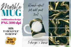 Green gold Marble sublimation mug 11oz 15oz. 5 PNG design Product Image 2