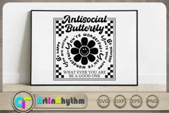 Antisocial Butterfly Svg, Sublimation, T-Shirt Design Svg Product Image 3
