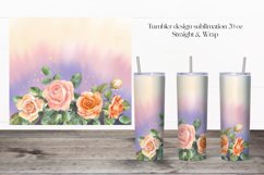 Yellow roses tumbler design| 20oz tumbler sublimation wrap Product Image 1