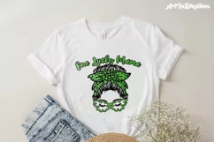 One Lucky Mama Svg, St. Patrick's Day Svg, Messy Bun Mom Svg Product Image 4