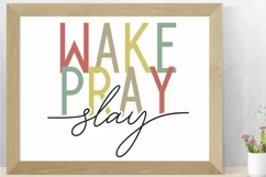 Wake Pray Slay SVG - Faith - PNG, DXF, SVG, EPS, Cut File Product Image 6