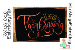 Happy Thanksgiving Hand Lettered Embroidery File Product Image 1