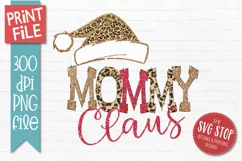 Mommy Claus Sublimation PNG | Family Christmas T-shirt Product Image 1