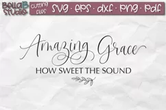 Amazing Grace SVG File, Hymn Wood Sign SVG Cut File Product Image 2