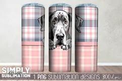 Seamless Great Dane Dog Sublimation Skinny Tumbler | Png Product Image 2