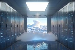 Futuristic data center with clouds Product Image 1