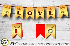Banner Love svg. Banner svg. Valentines banner svg. Product Image 1