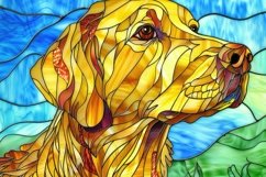 Stained Glass Dog Background Wallpaper Product Image 1