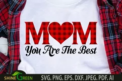 Mother's Day SVG - Mom Quotes Buffalo Plaid Heart SVG Product Image 1