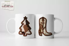 Cowhide and Wood Christmas Clipart | Sublimation | Png Product Image 3