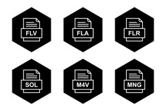 Set Of File Formats Icons Product Image 1