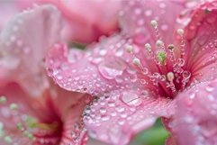 Dewkissed pink azalea petals closeup Product Image 1