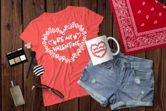 Be My Valentine Heart SVG File. Be My Valentine SVG Template Product Image 3