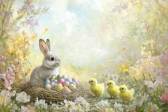 Easter Bunny Background Mockup, Spring Background Design Product Image 1