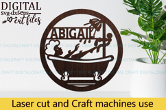 Bathroom name Sign SVG Laser Cut Template Product Image 3